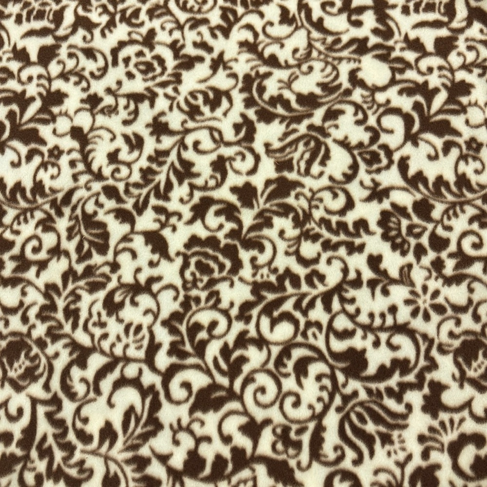1 yard 18 inches Brown Print Fleece Fabric